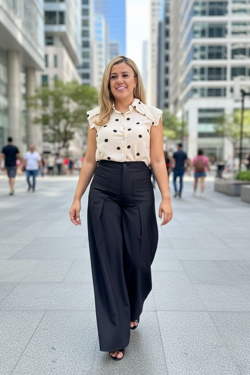 Pantalón Casual Negro con Bolsas al Frente